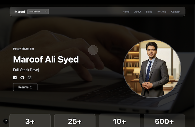 Motioned Interactive Personal Portfolio Web App